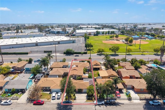 12718 Shreve Rd, Whittier, CA 90602 - aerial perspective of suburban area featuring property parcel outlined