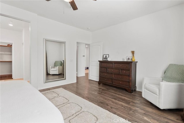 30156 Bristol Gate Ln, Menifee, CA 92584 - bedroom with wood finished floors, ceiling fan, and baseboards