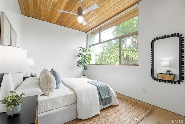 1357 Voorhees Ave, Manhattan Beach, CA 90266 - bedroom featuring wooden ceiling, wood finished floors, and ceiling fan