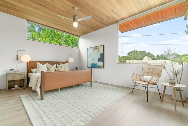 1357 Voorhees Ave, Manhattan Beach, CA 90266 - bedroom featuring wood ceiling, wood finished floors, and a ceiling fan