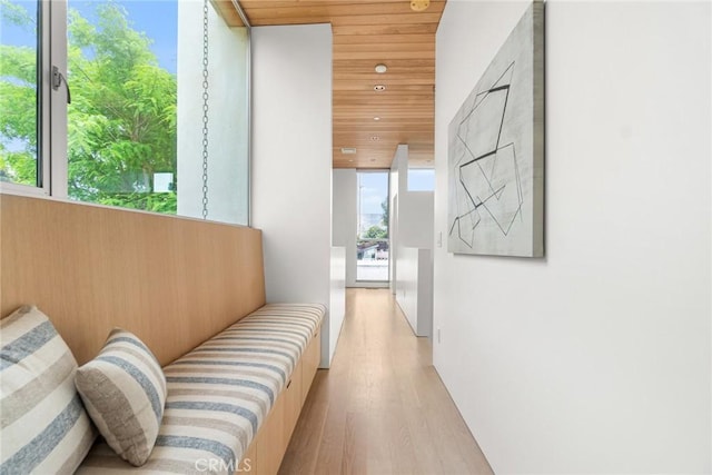 1357 Voorhees Ave, Manhattan Beach, CA 90266 - corridor with wood finished floors and wood ceiling