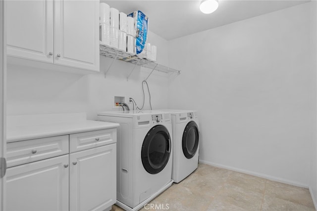 4736 Marrieta St, Jurupa Valley, CA 91752 - laundry room featuring cabinet space, independent washer and dryer, and baseboards
