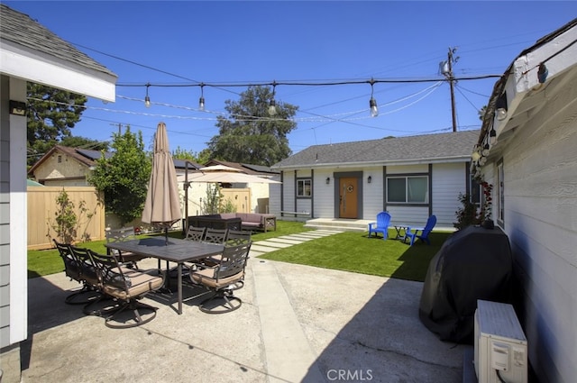 11101 Sarah St, Toluca Lake, CA 91602 - view of patio / terrace with outdoor dining space and an outdoor living space
