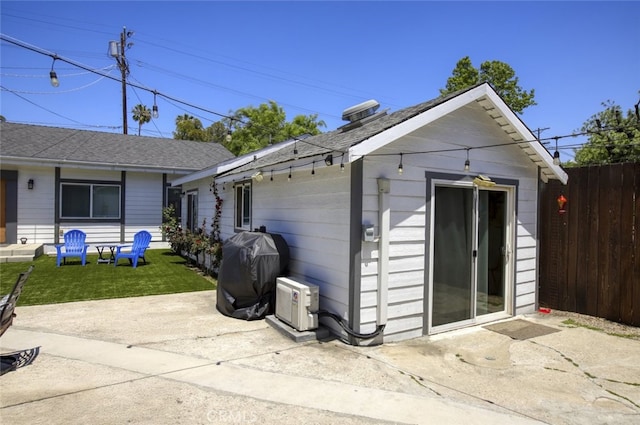 11101 Sarah St, Toluca Lake, CA 91602 - view of side of property featuring fence, a patio, and an outdoor structure