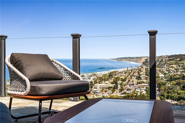 7655 Caminito Avola Ln, Jolla, CA 92037 - view of patio with a balcony and a water view
