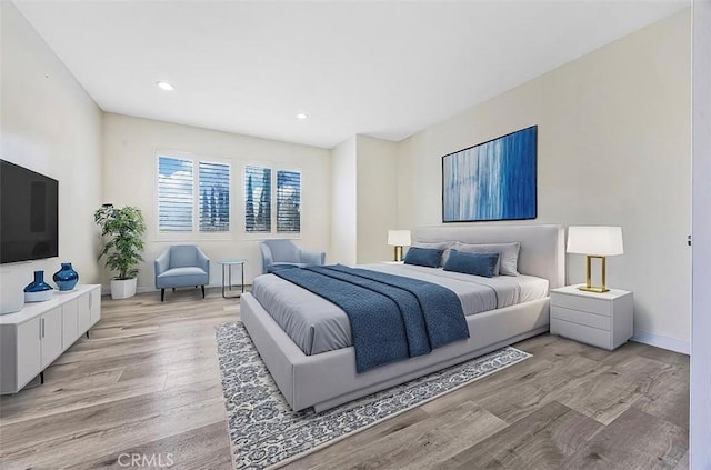 18680 Vantage Pointe Dr, Rowland Heights, CA 91748 - bedroom with light wood-style floors, baseboards, and recessed lighting