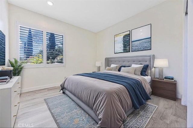18680 Vantage Pointe Dr, Rowland Heights, CA 91748 - bedroom with baseboards, light wood-style flooring, and recessed lighting