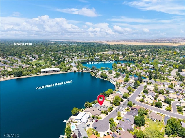 43 Edgewater Ct, Chico, CA 95928 - aerial perspective of suburban area featuring a large body of water