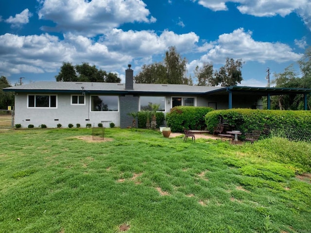 3130 E Victoria Dr, Alpine, CA 91901 - rear view of house featuring a chimney and a yard