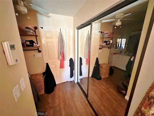 4909 New Castle Ln Unit A, Covina, CA 91724 - corridor with wood finished floors and a textured ceiling