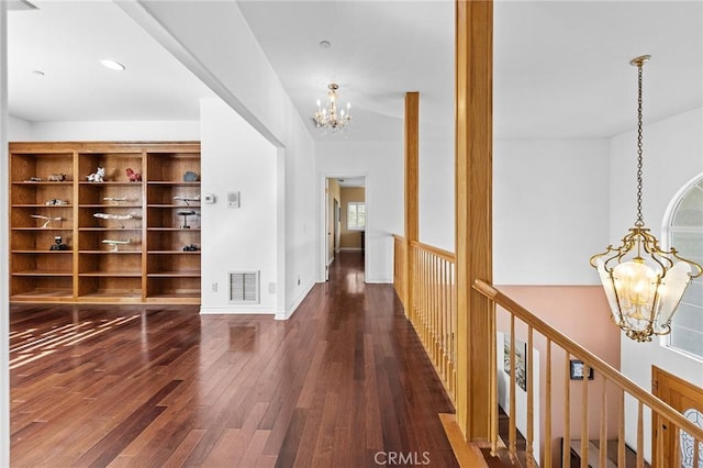 1036 Alpine Ct, Chino Hills, CA 91709 - hallway with a chandelier and hardwood / wood-style flooring