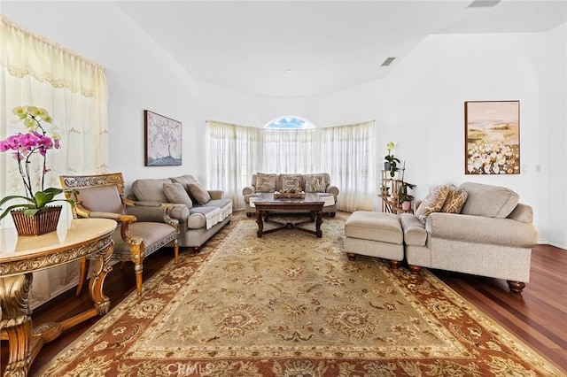 1036 Alpine Ct, Chino Hills, CA 91709 - living room with wood finished floors and vaulted ceiling