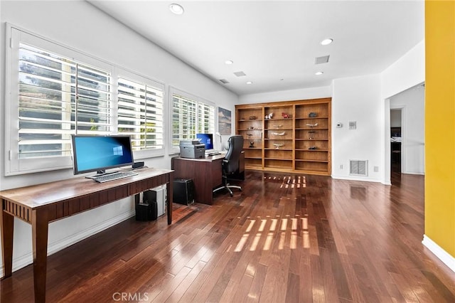 1036 Alpine Ct, Chino Hills, CA 91709 - office featuring wood-type flooring, recessed lighting, and baseboards