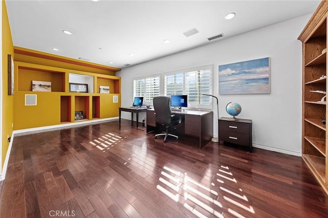 1036 Alpine Ct, Chino Hills, CA 91709 - home office with wood finished floors, baseboards, and recessed lighting