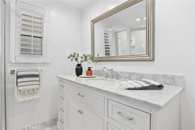 5839 Parkmor Rd, Calabasas, CA 91302 - bathroom featuring vanity and a stall shower