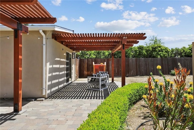 5839 Parkmor Rd, Calabasas, CA 91302 - view of patio with fence and a pergola