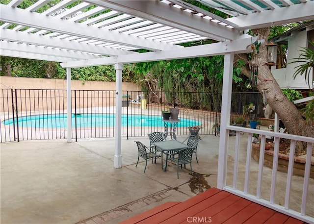 8554 Owensmouth Ave, Canoga Park, CA 91304 - view of swimming pool with a fenced backyard, a pergola, and a patio