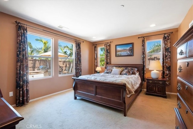 287 Tom Mcguinness Jr Cir, Fallbrook, CA 92028 - bedroom featuring light carpet, baseboards, and recessed lighting