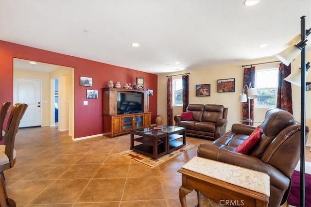 287 Tom Mcguinness Jr Cir, Fallbrook, CA 92028 - living room with healthy amount of natural light, recessed lighting, light tile patterned flooring, and baseboards