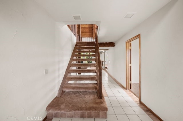 879 Stewart Canyon Rd, Fallbrook, CA 92028 - stairway with tile patterned floors