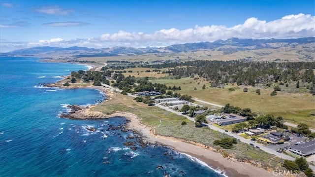 6570 Moonstone Beach Dr, Cambria, CA 93428 - aerial view of a water and mountain view