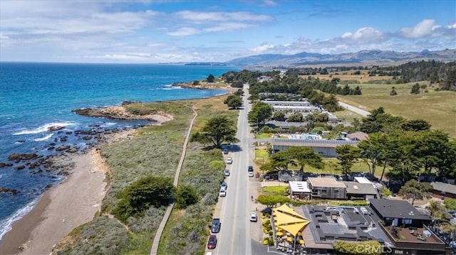 6570 Moonstone Beach Dr, Cambria, CA 93428 - drone / aerial view of a water and mountain view
