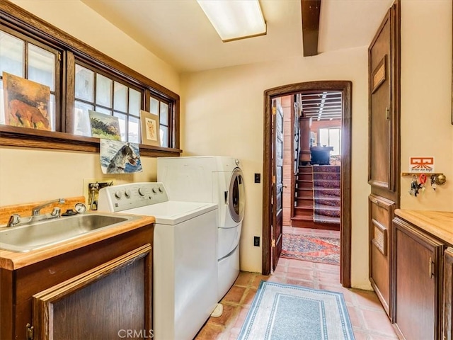 6570 Moonstone Beach Dr, Cambria, CA 93428 - laundry room with washer and dryer and cabinet space