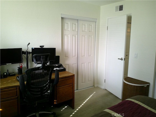 view of carpeted office
