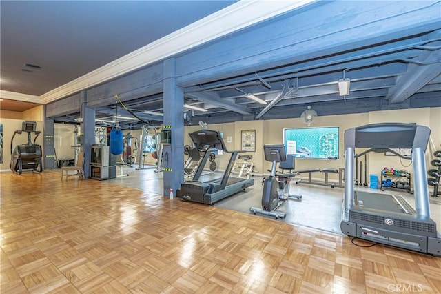140 Linden Ave Unit 615, Long Beach, CA 90802 - workout area featuring crown molding