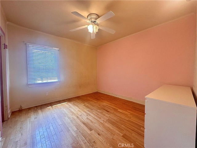 551 W Walnut Ave, Monrovia, CA 91016 - unfurnished room featuring light wood-style floors, ceiling fan, and ornamental molding