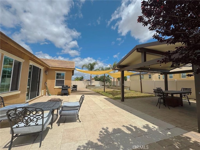 3397 Sequoia Ct, Perris, CA 92570 - fenced backyard with outdoor dining area and a patio