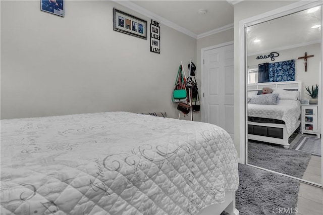 6038 Coke Ave, Long Beach, CA 90805 - bedroom featuring crown molding and tile patterned flooring