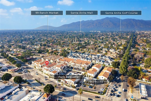 2639 Glamis Ct, Arcadia, CA 91007 - aerial overview of property's location featuring a mountainous background