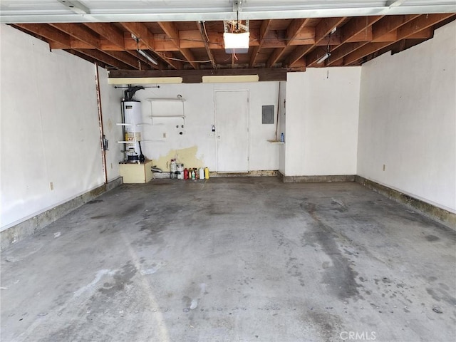 2120 Jacaranda Ct, San Bernardino, CA 92404 - garage with gas water heater, a garage door opener, and electric panel