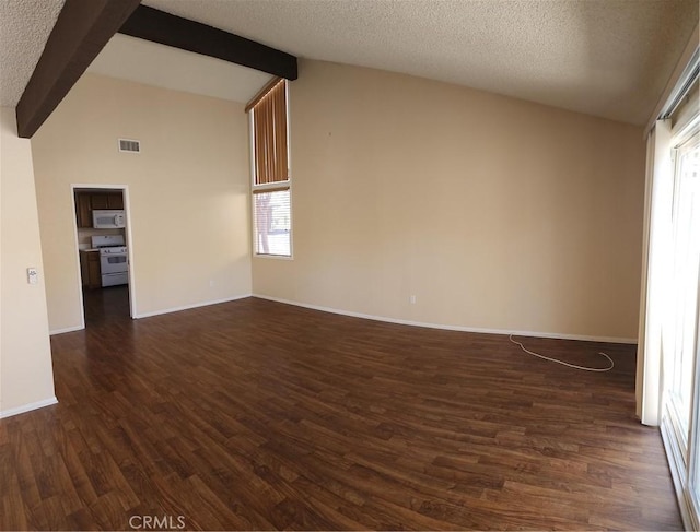 2120 Jacaranda Ct, San Bernardino, CA 92404 - spare room featuring dark wood finished floors, plenty of natural light, a textured ceiling, and baseboards