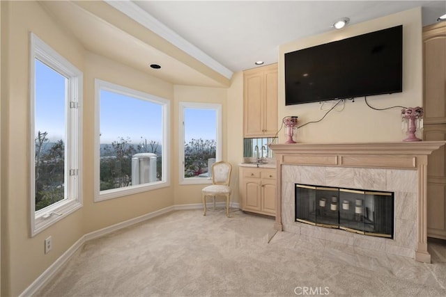 3211 E Mandeville Pl, Orange, CA 92867 - sitting room with healthy amount of natural light, light carpet, and baseboards