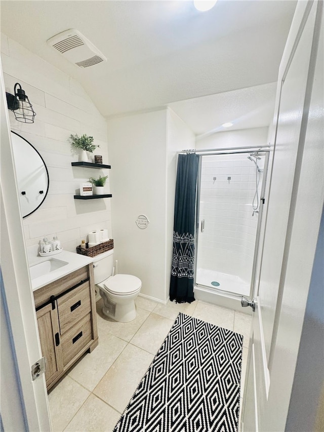 4772 Marrieta St, Jurupa Valley, CA 91752 - bathroom featuring a shower stall, vanity, toilet, and tile patterned flooring