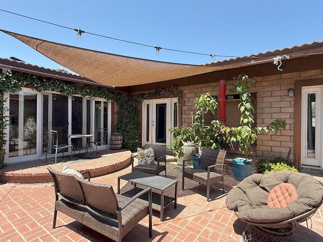 17857 Main St, Hesperia, CA 92345 - view of patio / terrace featuring an outdoor hangout area and french doors
