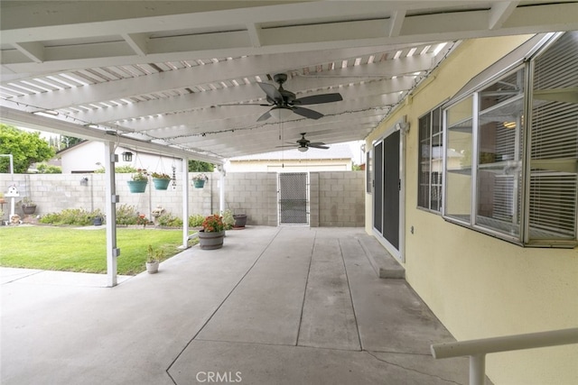 835 N Lincoln St, Burbank, CA 91506 - view of patio with a ceiling fan and a pergola
