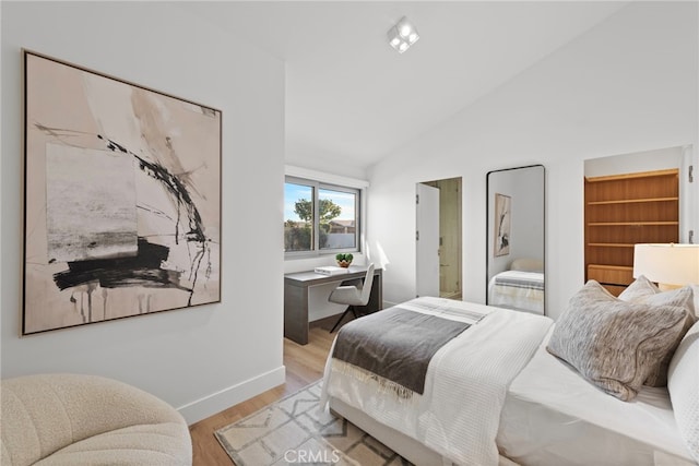 1318 Outrigger Dr, Corona Del Mar, CA 92625 - bedroom featuring light wood-type flooring, lofted ceiling, and baseboards