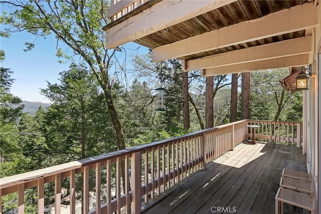 24571 Albrun Dr, Crestline, CA 92325 - view of wooden deck