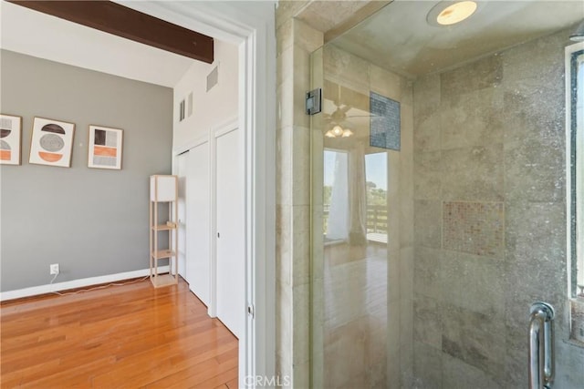 22702 Timbertop Ln, Diamond Bar, CA 91765 - bathroom with wood finished floors and baseboards