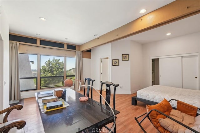 22702 Timbertop Ln, Diamond Bar, CA 91765 - dining area with light wood-style floors, recessed lighting, and baseboards