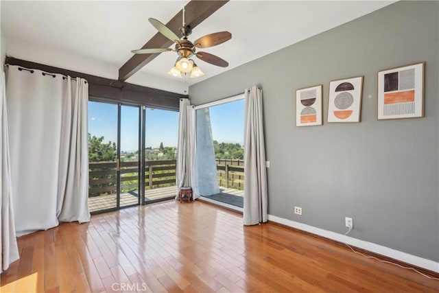 22702 Timbertop Ln, Diamond Bar, CA 91765 - unfurnished room featuring a ceiling fan, baseboards, and hardwood / wood-style flooring