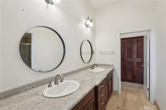 22702 Timbertop Ln, Diamond Bar, CA 91765 - bathroom with double vanity and tile patterned flooring