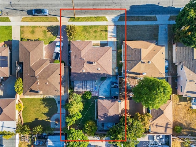 1763 W 245th St, Torrance, CA 90501 - aerial perspective of suburban area with property parcel outlined