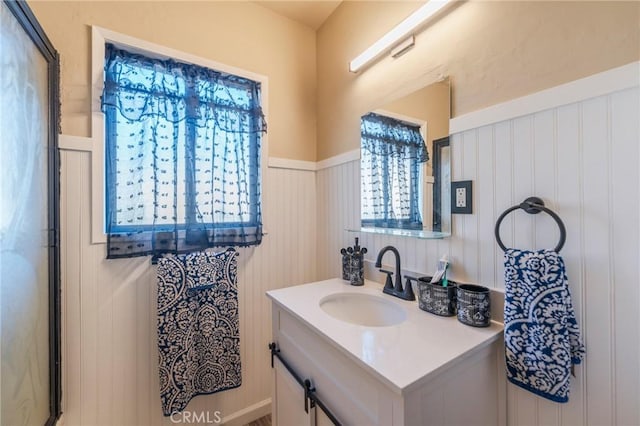 1763 W 245th St, Torrance, CA 90501 - bathroom featuring a wainscoted wall, vanity, and a decorative wall