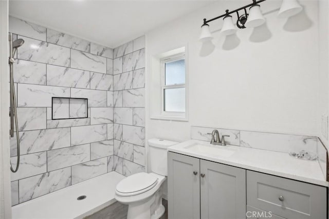 8825 Old Santa Rosa Rd, Atascadero, CA 93422 - full bathroom with vanity, toilet, and a tile shower