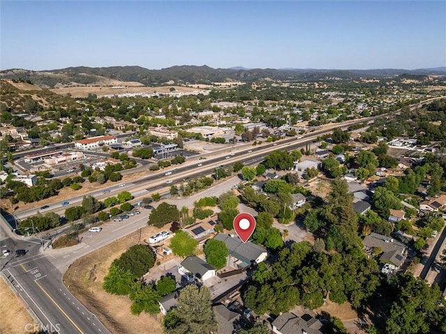 8825 Old Santa Rosa Rd, Atascadero, CA 93422 - aerial view of property's location featuring a mountainous background and nearby suburban area