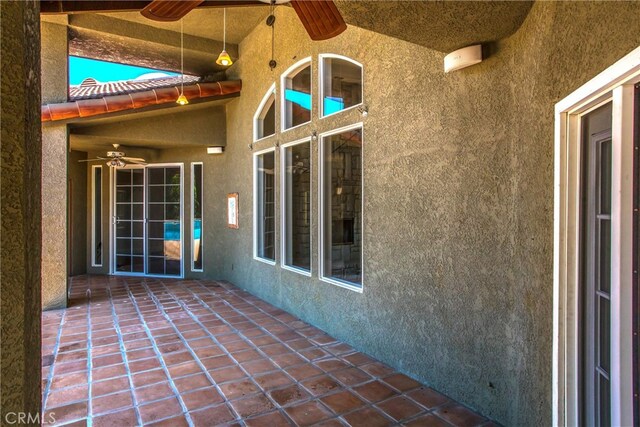 34879 Olive Tree Ln, Yucaipa, CA 92399 - view of patio featuring a ceiling fan